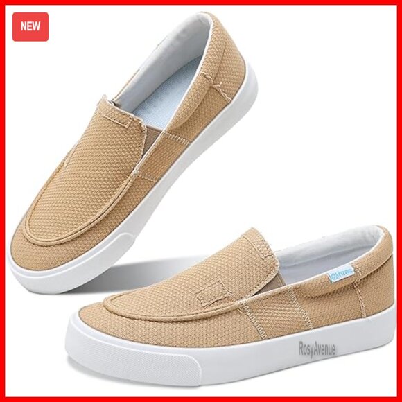 Canvas Slip On Sneakers with Arch Support Loafers for Casual Walking